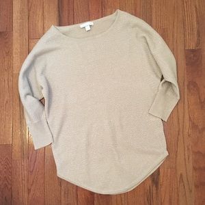 New York & Company Tan and Silver sweater
